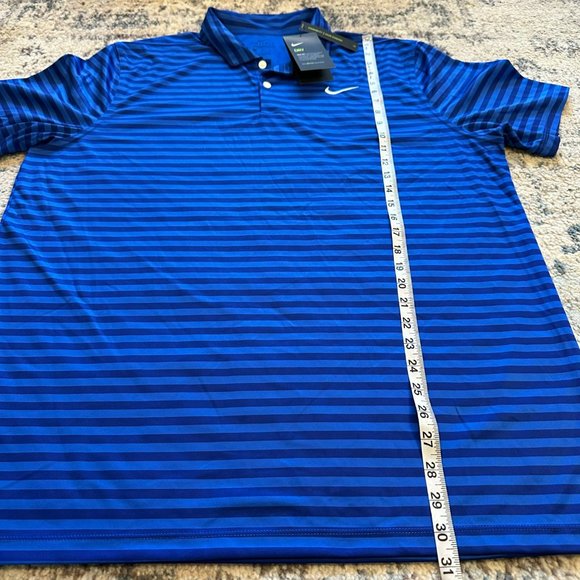 Nike | NWT Golf Standard Fit Blue Striped Short Sleeve Polo Shirt Dri Fit XL - Picture 10 of 10